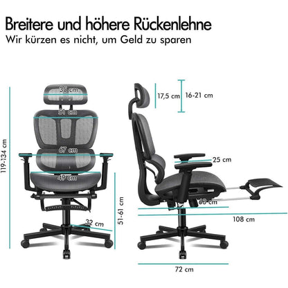 ALFORDSON Ergonomischer Bürostuhl mit