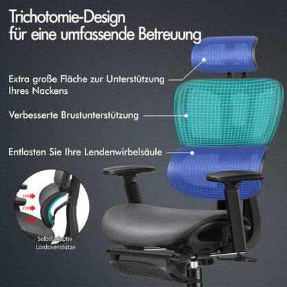 ALFORDSON Ergonomischer Bürostuhl mit