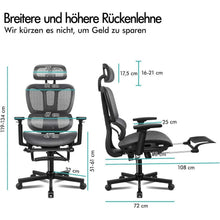 Bürostuhl Ergonomischer Schreibtischstuhl mit Kopfstütze Höhenverstellung
