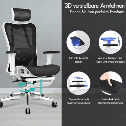 ALFORDSON Bürostuhl Ergonomischer Schreibtischstuhl Netzstuhl bis 180 kg