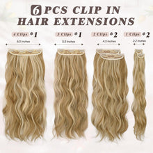 BARSDAR Clip in Extensions 6PCs - Wellige Haarverlängerungen