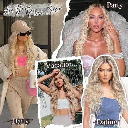 40CM Wellige Blond Clip in Haarverlängerung 6PCs Natürliches Synthetisches