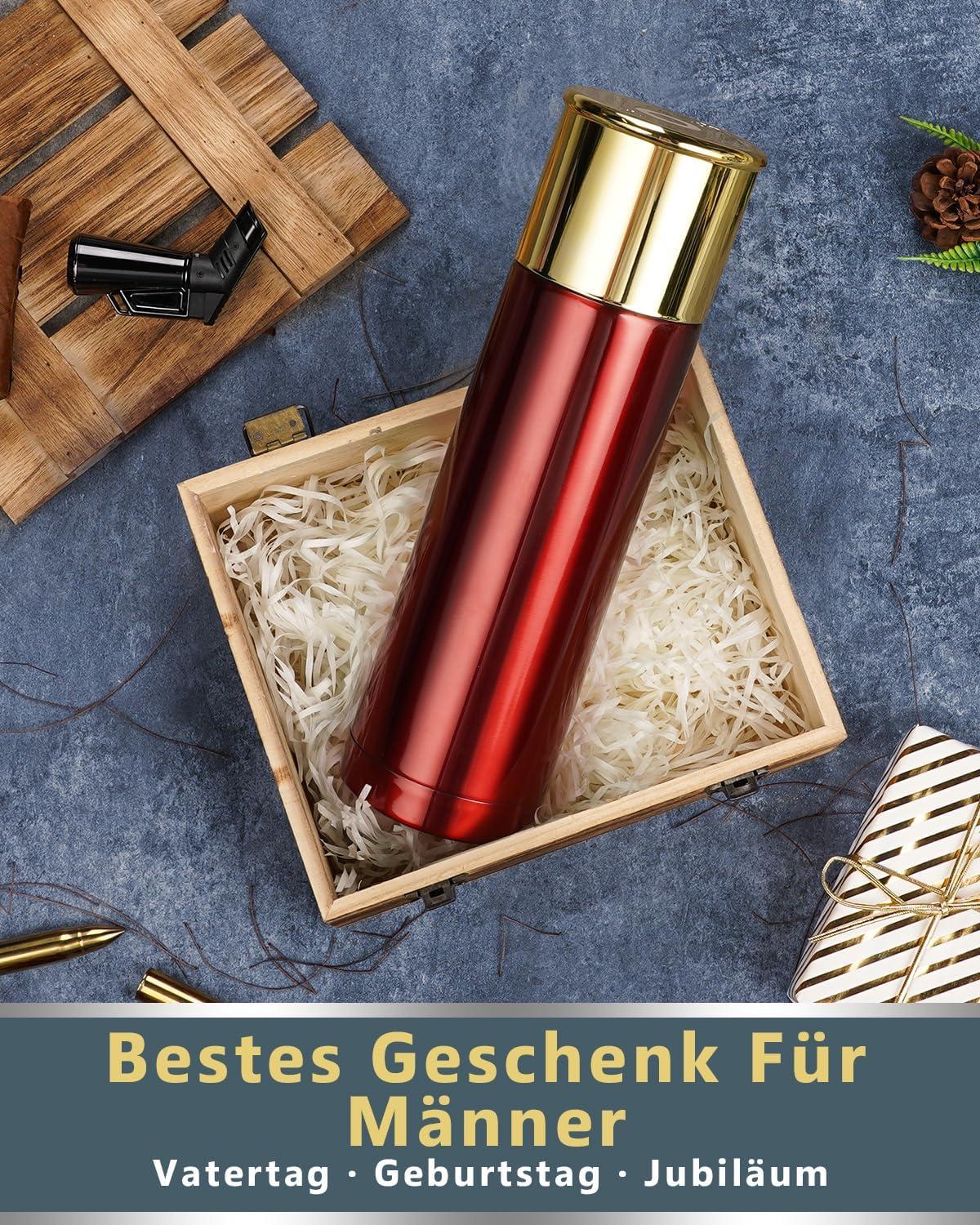 Valentinsgeschenk Trinkflasche 750ml Edelstahl Gold Rot