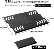 Gewürz Organizer Schublade 6 Stück 36 Gewürzgläser