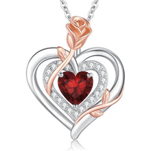 LAVUMO Damen Halskette Silber 925 Herz Rose Blume