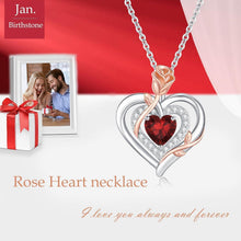 LAVUMO Damen Halskette Silber 925 Herz Rose Blume