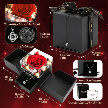 Ewige Rose mit Halskette Damen - Echte Infinity Rose Schmuck