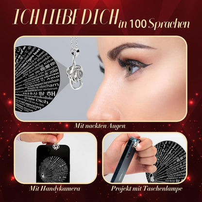 FAYODO Ewige Rose mit Halskette - Damen Infinity Echte Rose Schmuck Geschenkbox Rot