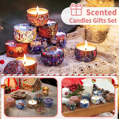 Duftkerzen Geschenkset für Frauen Sojawachs Kerzen Weihnachten