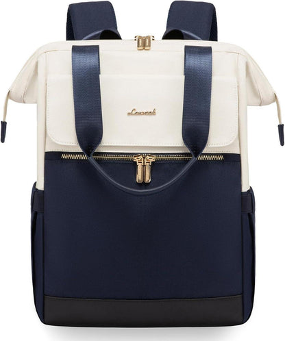 Rucksack Damen Blau mit Laptopfach 15,6 Zoll wasserdicht elegant Uni