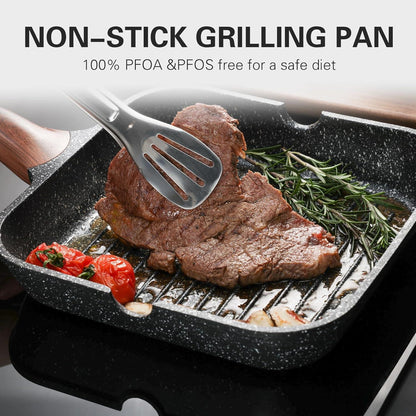 Antihaft-Grillpfanne mit Deckel 24 cm