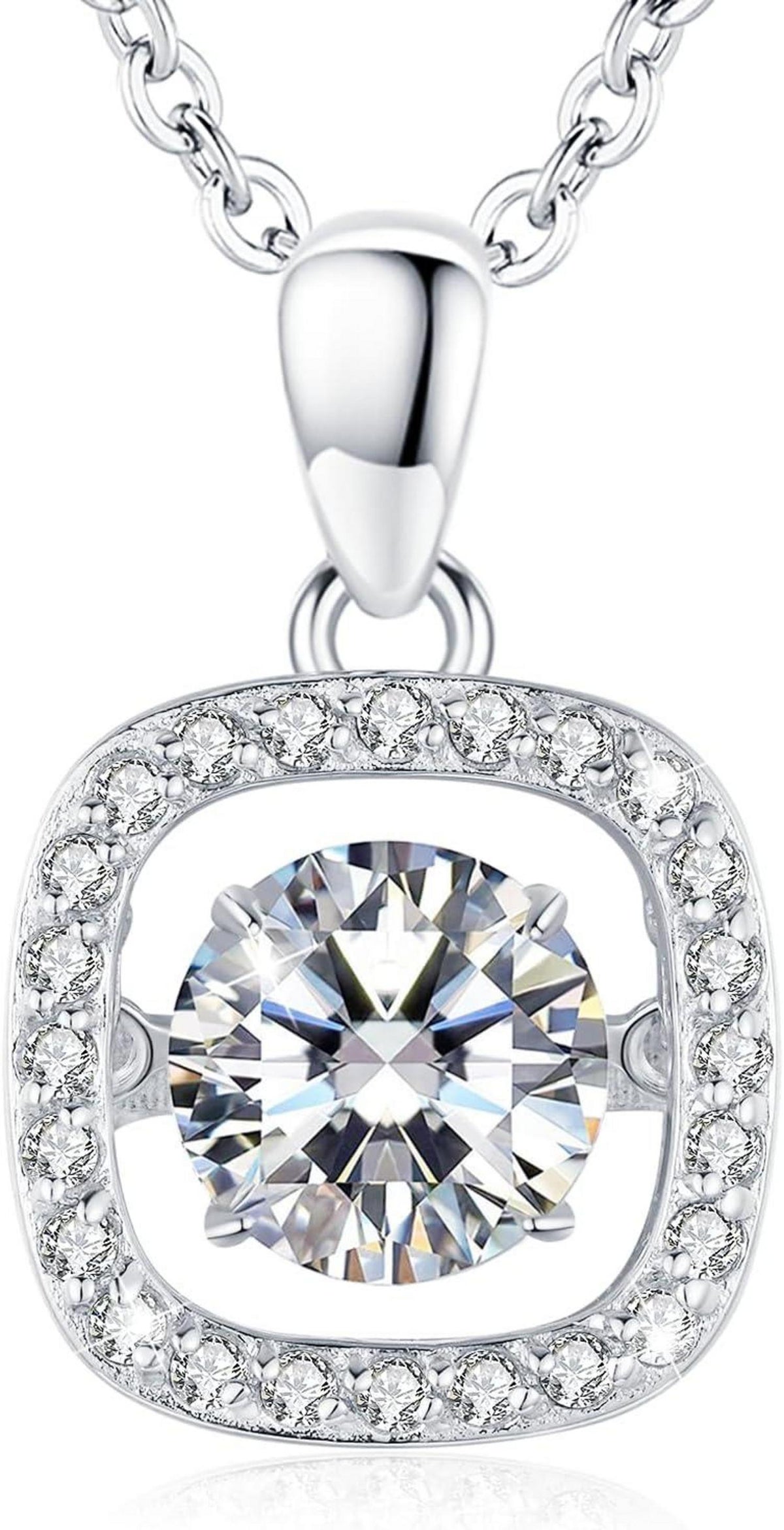 Moissanit Halskette Damen 925 Silber VVS1 Anhänger 1 Karat