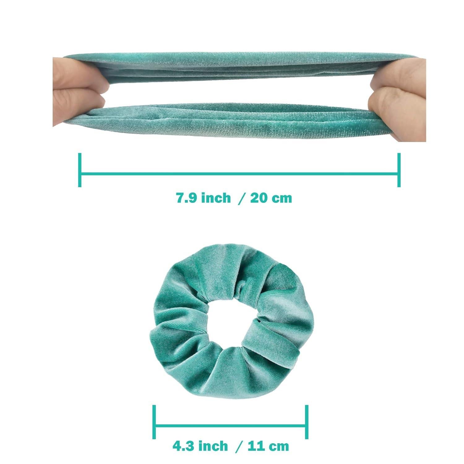Rosa Samt-Haargummis, dicke Haarbänder, Pferdeschwanz-Halter, 12er-Set
