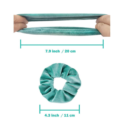Rosa Samt-Haargummis, dicke Haarbänder, Pferdeschwanz-Halter, 12er-Set