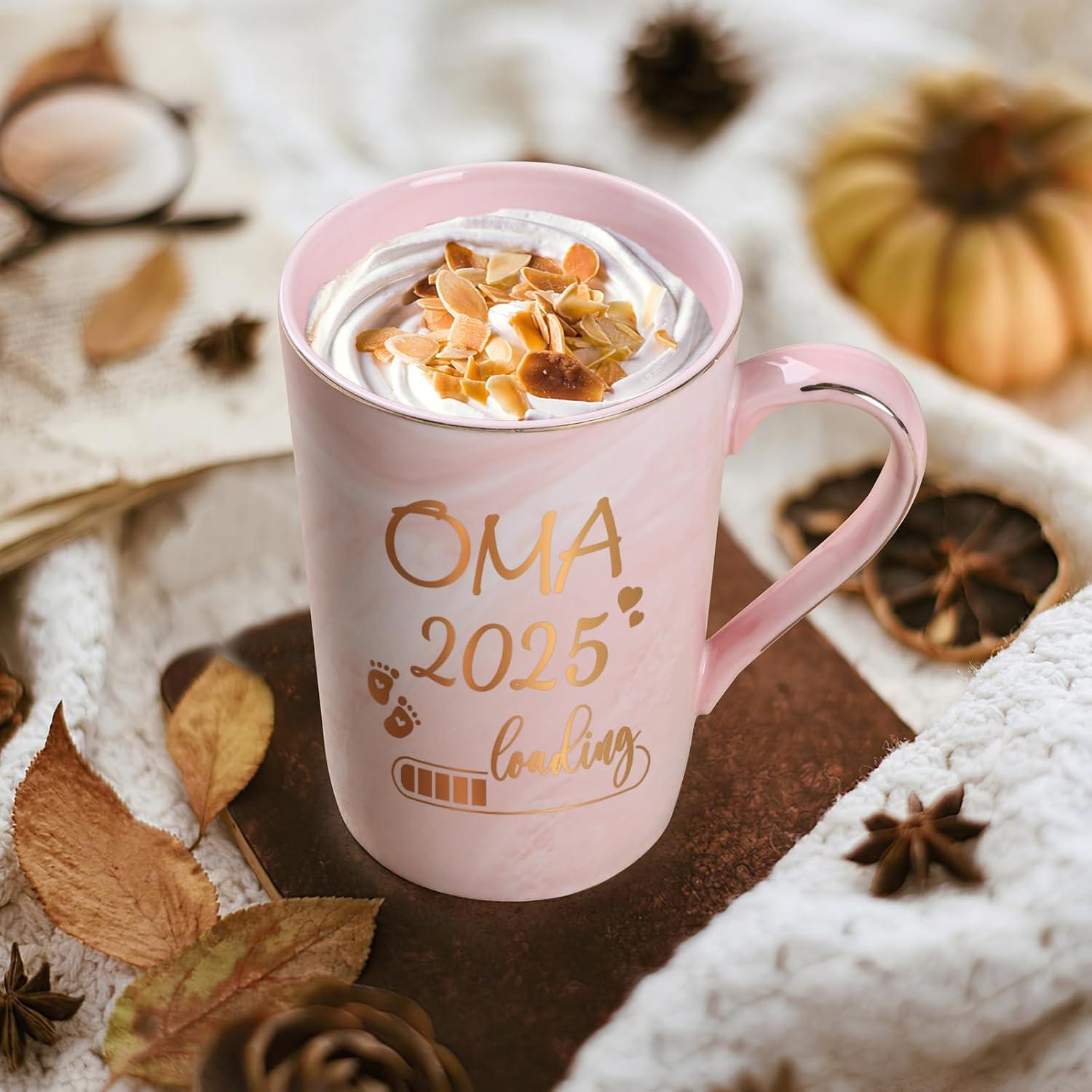 Kaffeetasse Oma Loading 2025 Geschenk 400ml Rosa für