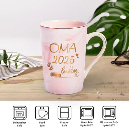 Kaffeetasse Oma Loading 2025 Geschenk, 400ml Rosa Marmor Tasse