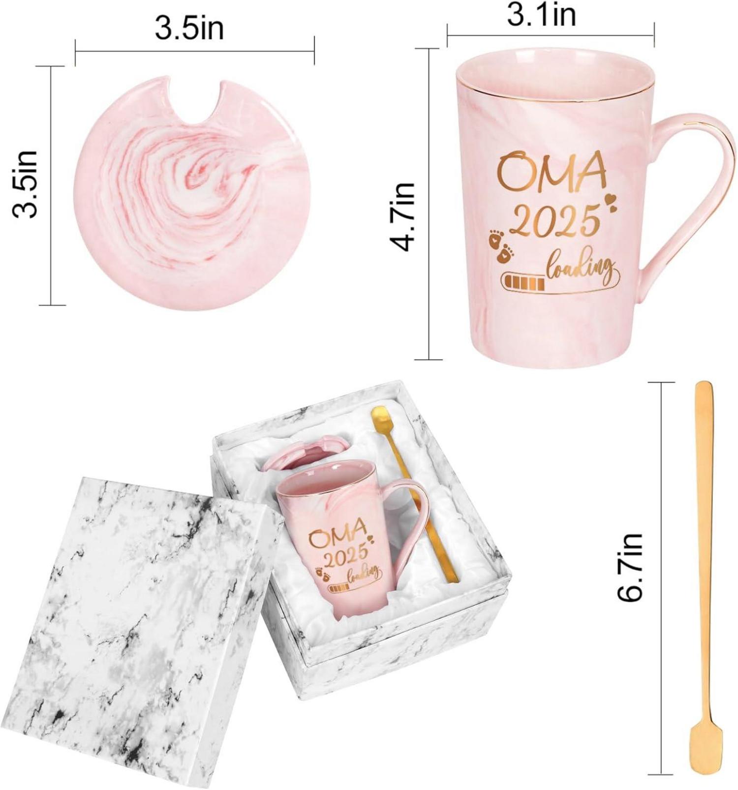 Kaffeetasse Oma Loading 2025 Geschenk werdende Großmutter 400ml Rosa