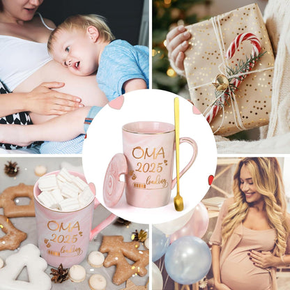 Kaffeetasse Oma Loading 2025 Geschenk, 400ml Rosa Marmor Tasse