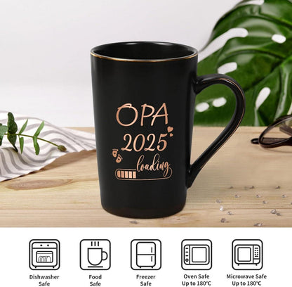 Joymaking Kaffeetasse Opa 2025 Geschenk Schwangerschaft verkünden Schwarz