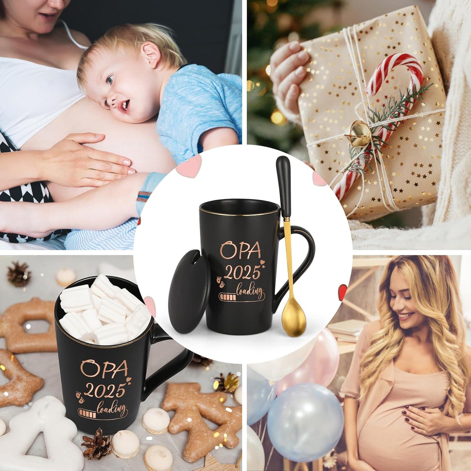 Joymaking Kaffeetasse Opa 2025 Geschenk Schwangerschaft verkünden Schwarz