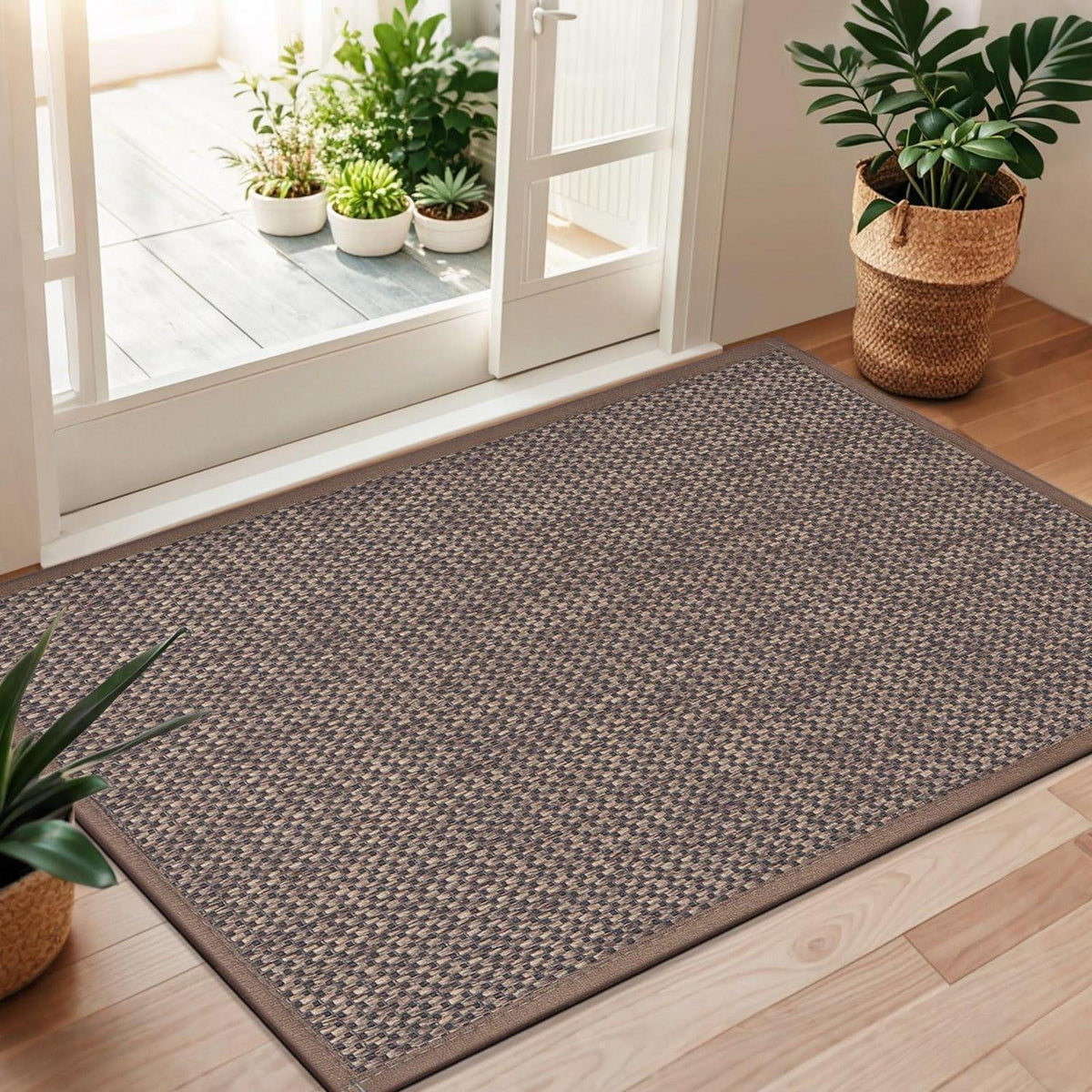 Fussmatte Innen 90x150 cm – Rutschfest & Waschbar Braun