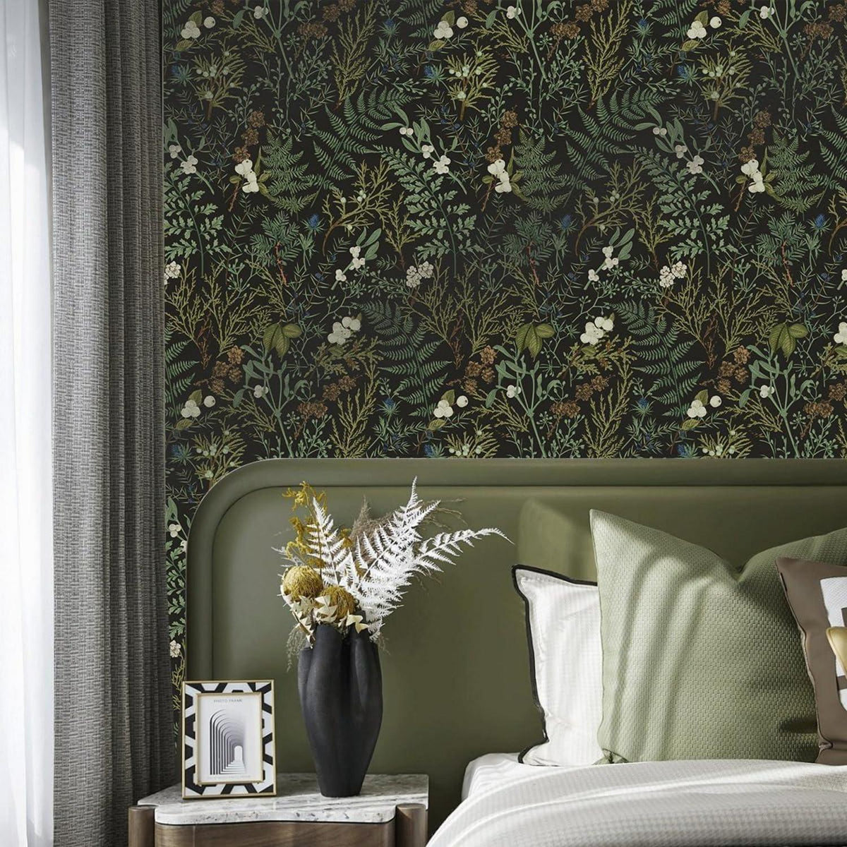 Selbstklebende Tapete Blätter Floral Wandpapier PVC Vinyl D 0.4W x 3L