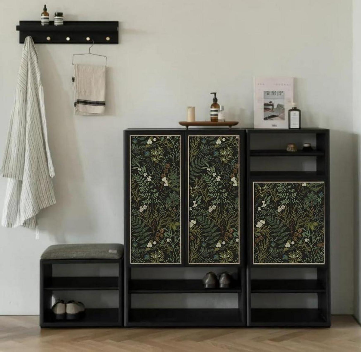 Selbstklebende Tapete Floral Blätter Wanddeko PVC 0.4 x 3 m