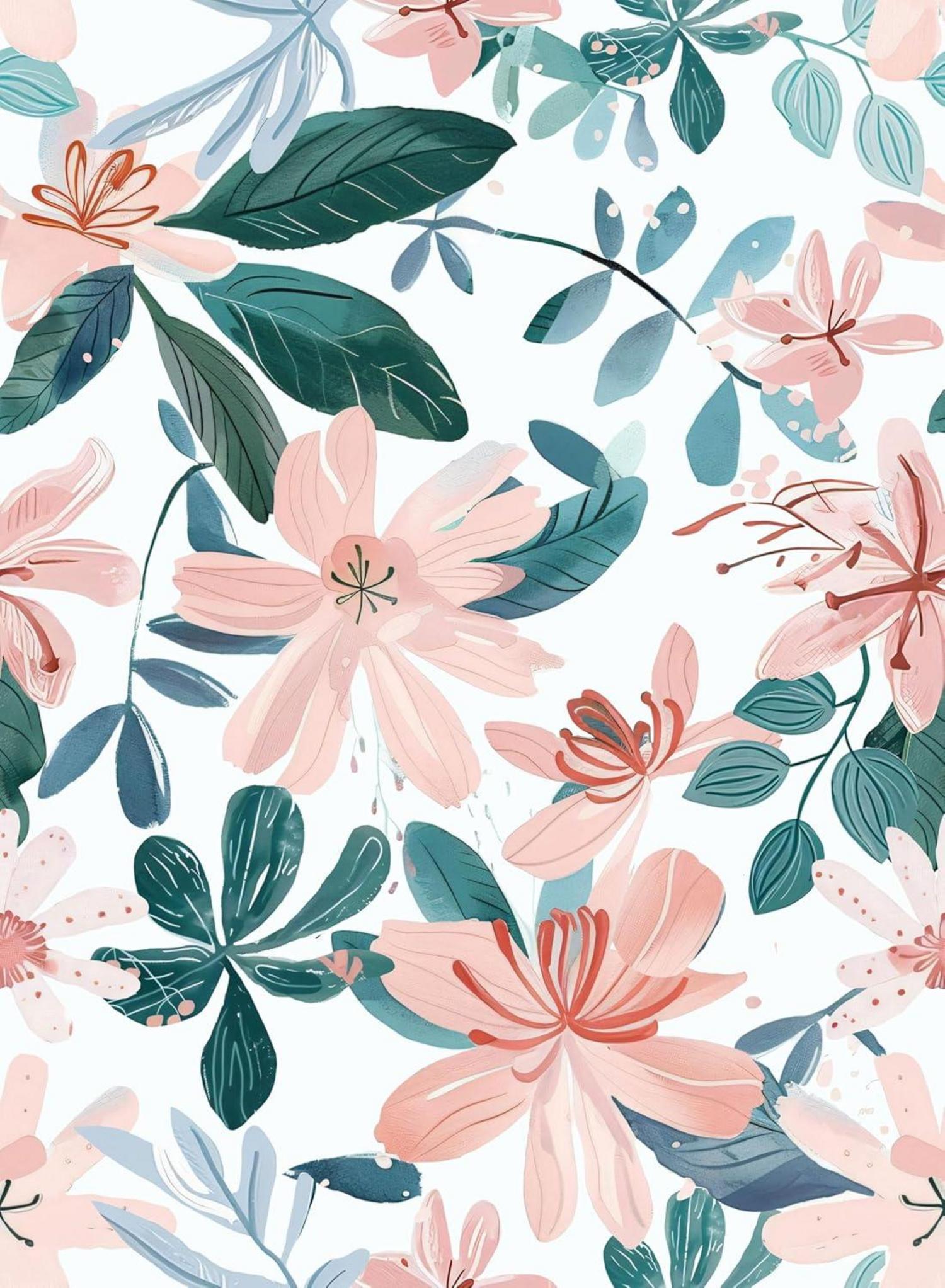Selbstklebende Tapete Floral Blätter Wandpapier abnehmbar 44x300cm