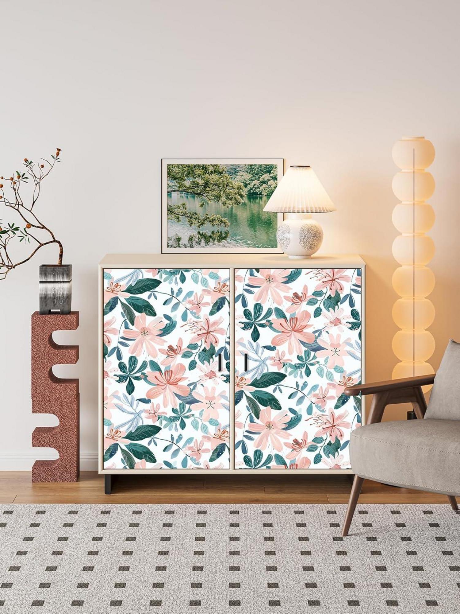 Selbstklebende Tapete Floral Blätter PVC Vinyl Wanddeko