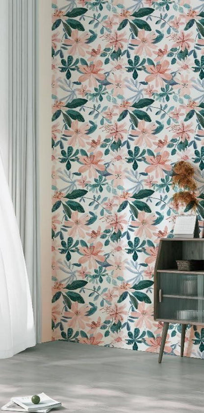 Selbstklebende Tapete Blätter Floral PVC 44x300cm Klebefolie