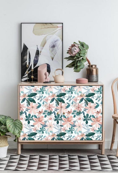 Florale Selbstklebende Tapete PVC Vinyl 44x300cm Wanddeko