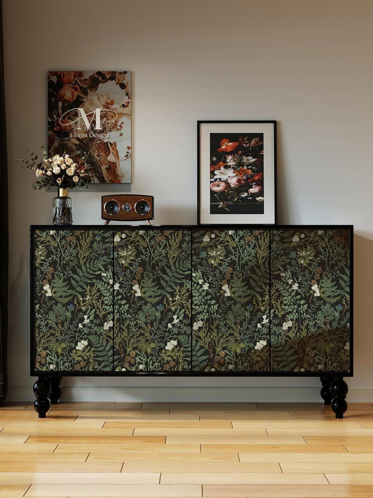Selbstklebende Tapete Floral Blätter 44x1000cm PVC Vinyl