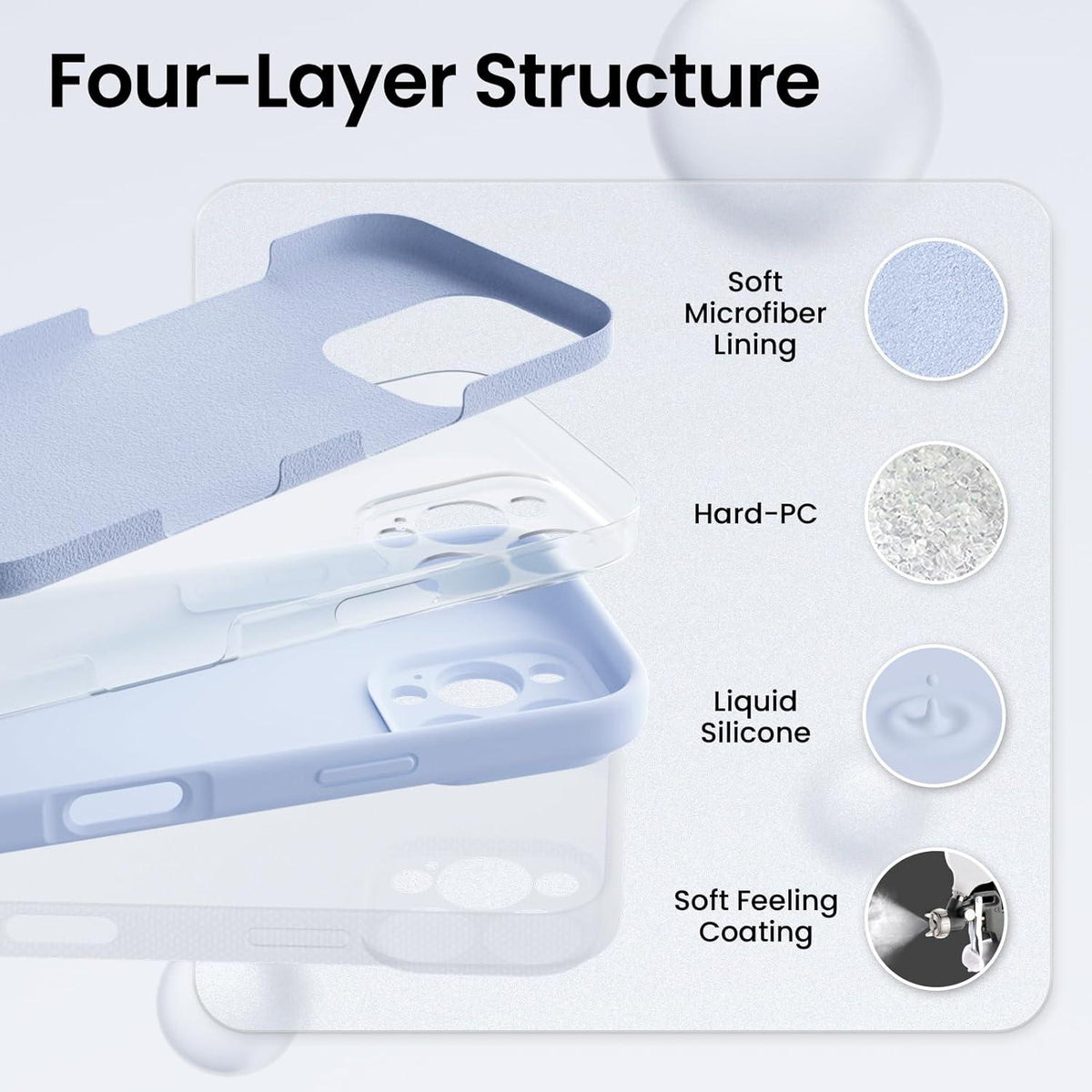 ORNARTO iPhone 16 Pro Hülle Schutzhülle Kameraschutz 2 Schutzfolien - Blau