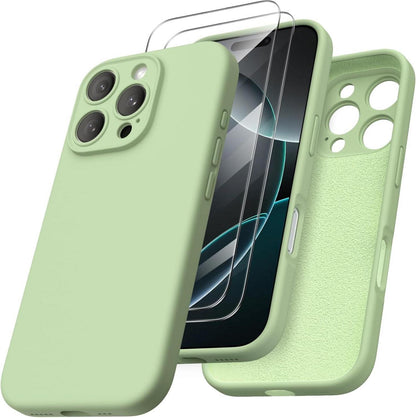 iPhone 16 Pro Hülle Silikon Kameraschutz 6.3 Zoll Hellgrün