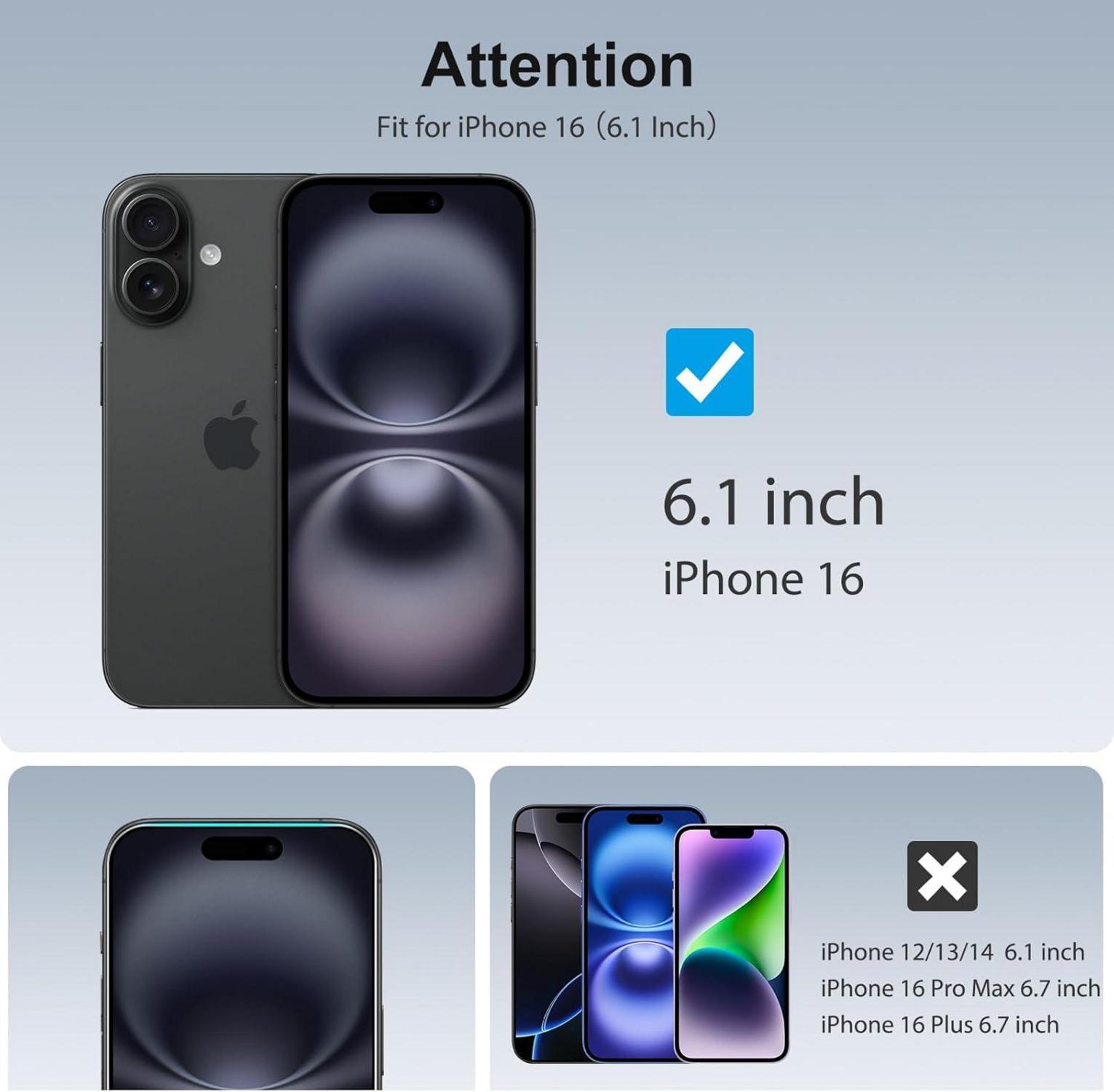 SPARIN iPhone 16 Panzer Schutzglas 3+3 Stk. Bläschenfrei HD-Klar 9H