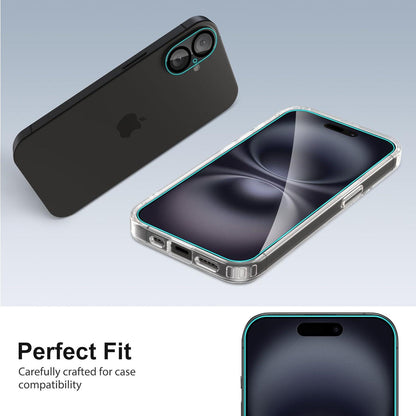 Panzer Schutz Glas für iPhone 16, 9H, Kameraschutz, HD-Klar, 6.1 Zoll