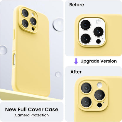 ORNARTO iPhone 16 Pro Hülle Kameraschutz 2 Schutzfolien Silikon Gelb