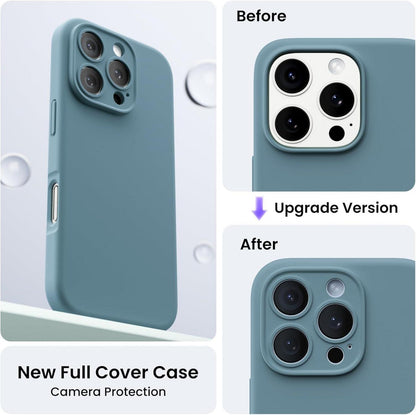 Handyhülle iPhone 16 Pro flüssiges Silikon Schutzhülle Blaugrün