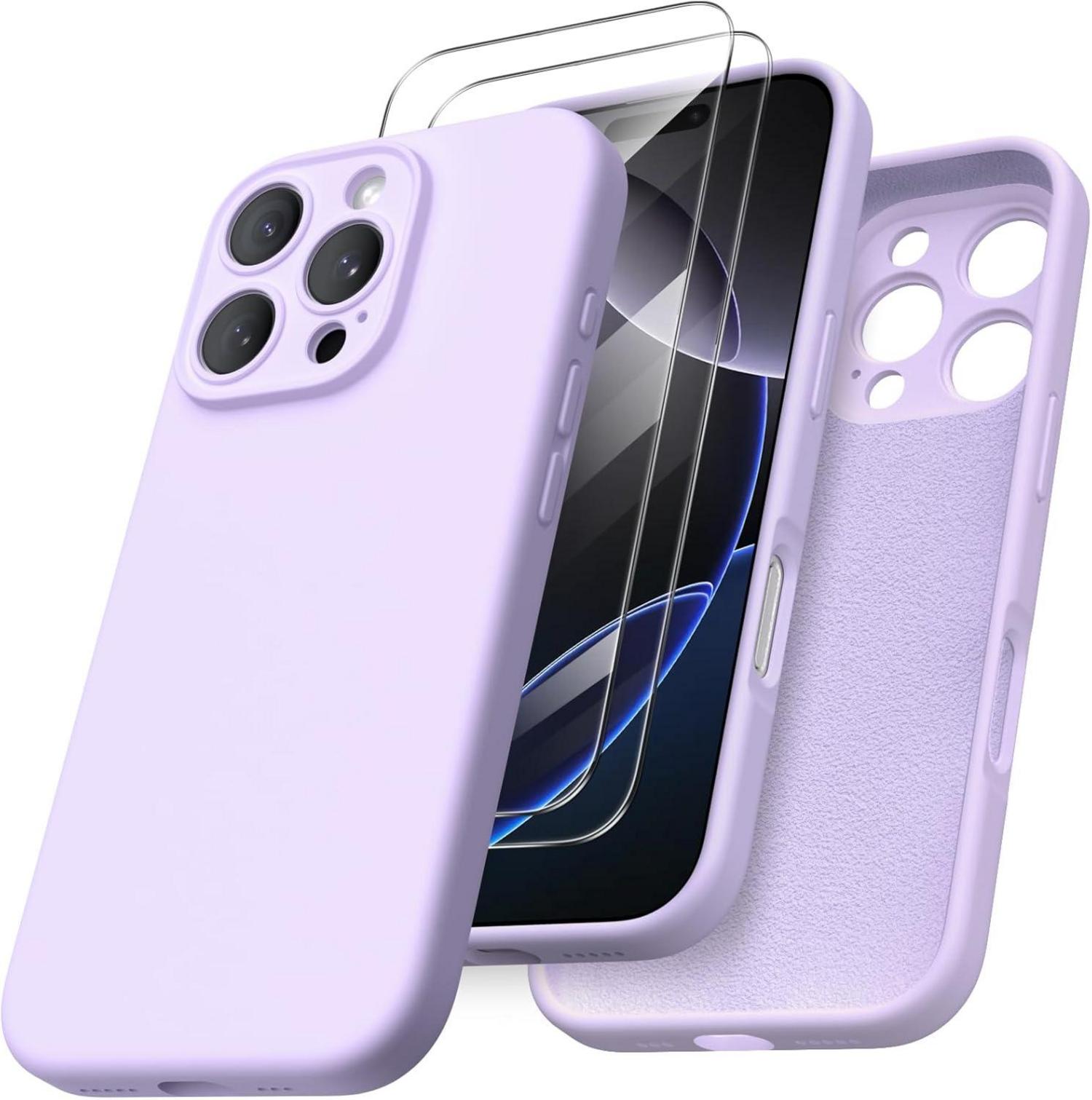 ORNARTO iPhone 16 Pro Hülle Kameraschutz 2 Schutzfolien Silikon