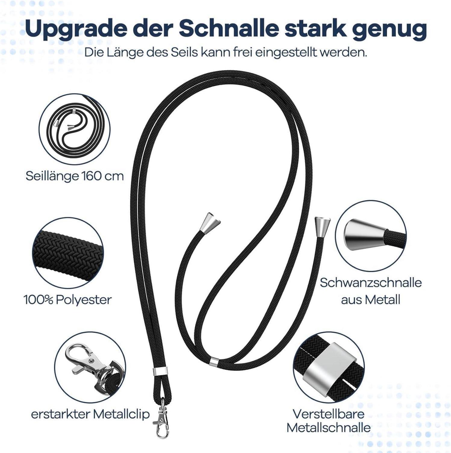 Caslord Handykette Universal für alle Smartphones, 2 Stück Schwarz+Dunkelgrau