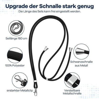 Caslord Handykette Universal für alle Smartphones, 2 Stück Schwarz+Dunkelgrau