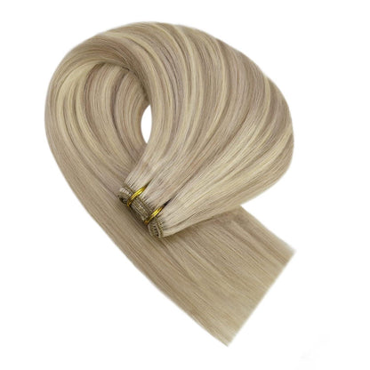 Blond Echthaar Tressen 50cm - Aschblond & Platinblond