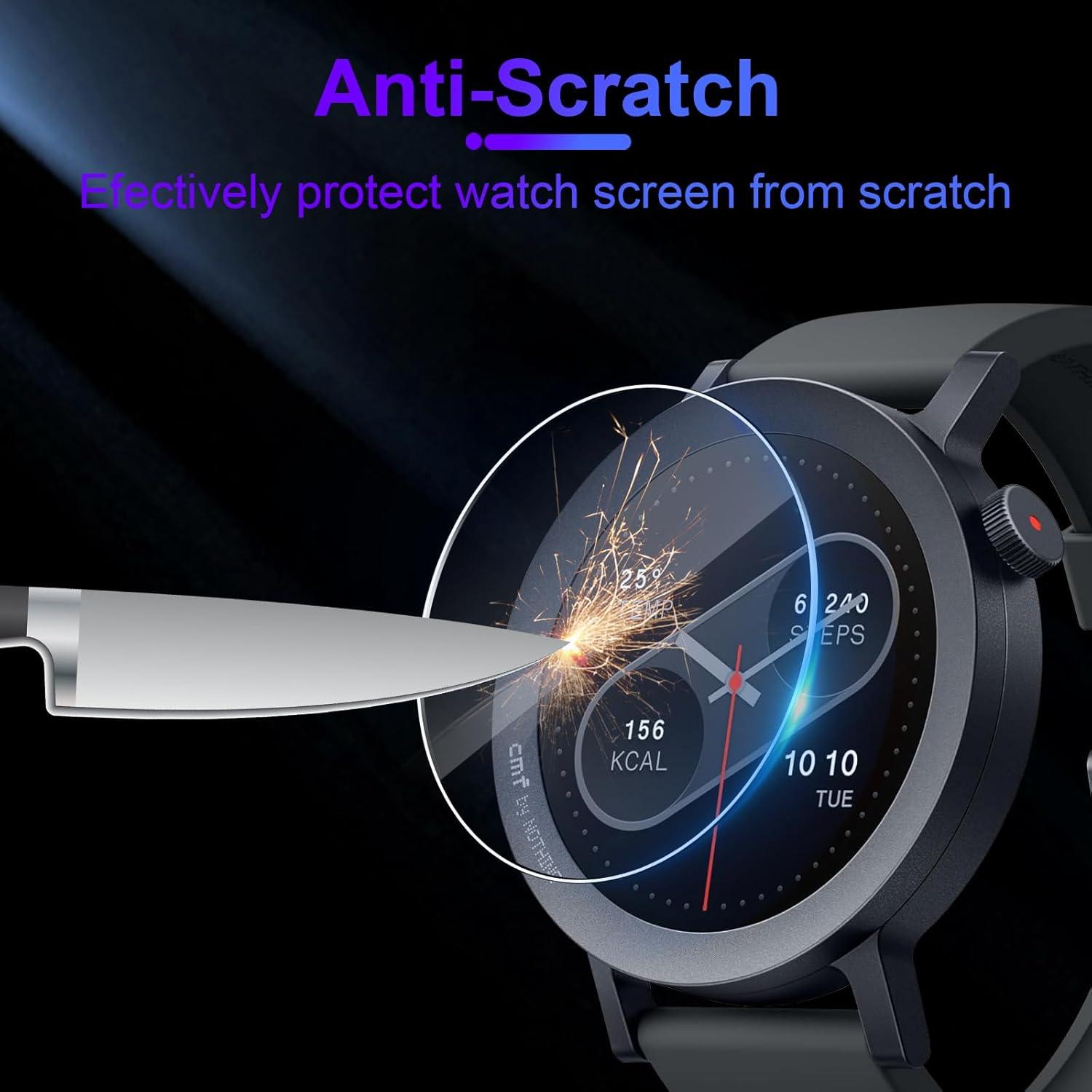 3er Pack Panzerglas Schutzfolie für Nothing Watch Pro 2, Anti-Bläschen, HD Klar
