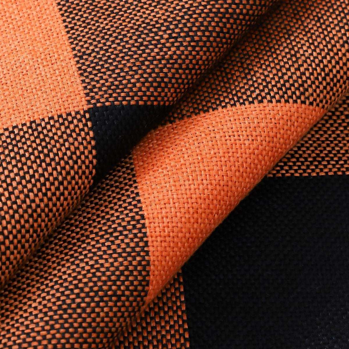 2x Kissenbezug Buffalo Plaid Schwarz Orange 30x50cm