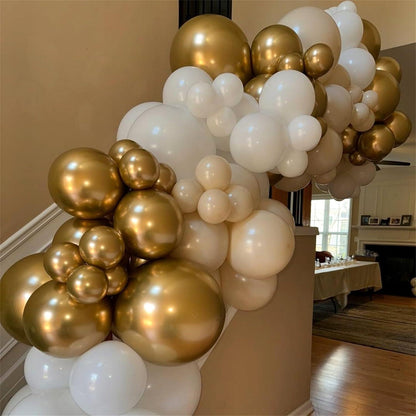 60x 12 Zoll Luftballons Beige Gold Metallic Champagner Helium Ballons