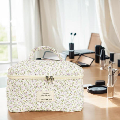 3-teiliges Kosmetiktaschen-Set Make-up Tasche Blumenmuster