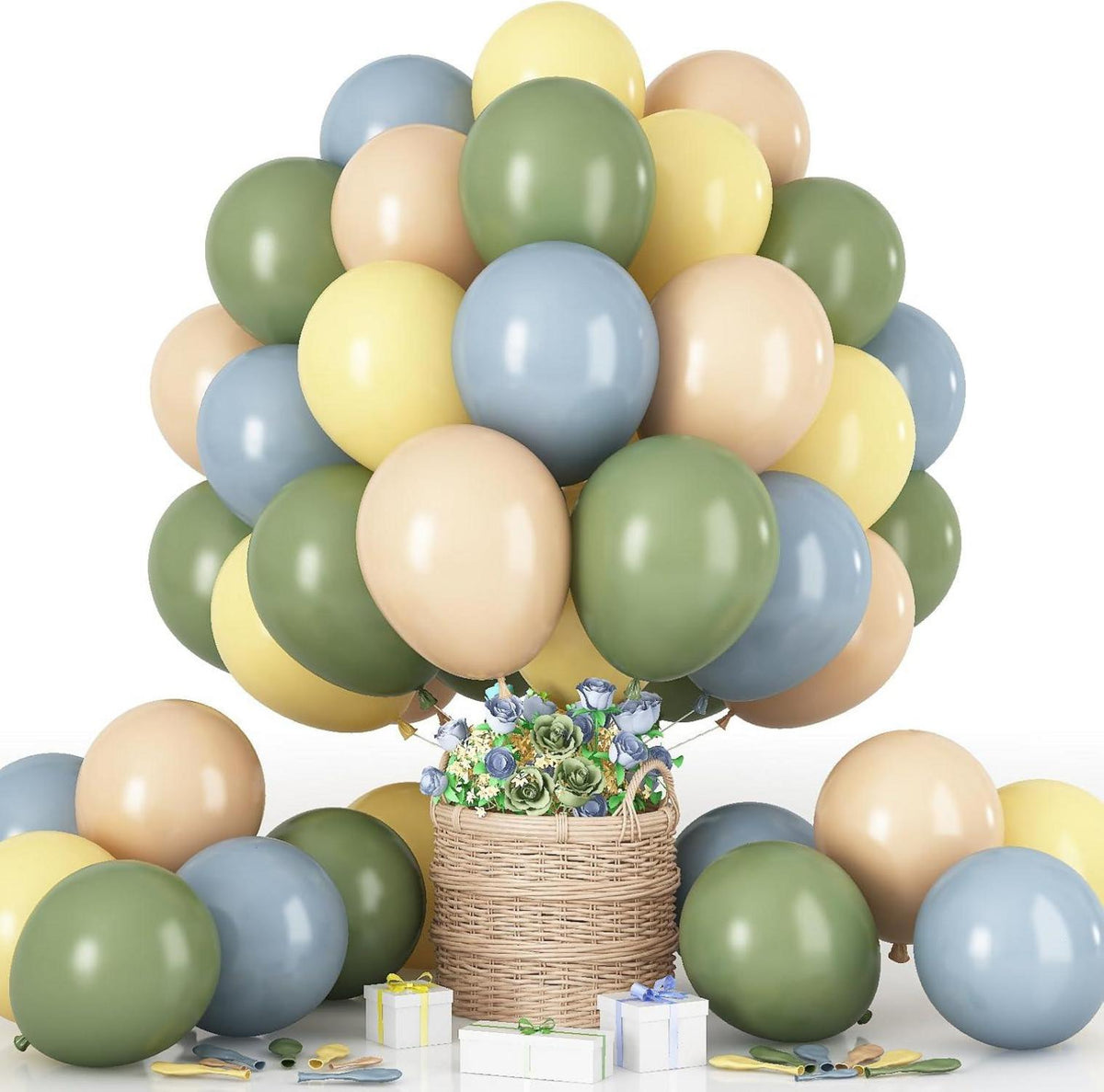 Pastell Luftballons Set 60 Stück 12 Zoll Grün Gelb Blau Kit