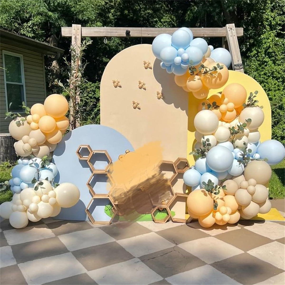 60er Packung Luftballons 12 Zoll in Salbeigrün Gelb Blau für Party Deko