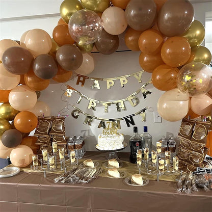 60 Luftballons Orange Braun Metallic Gold Elfenbein 12 Zoll Party Deko