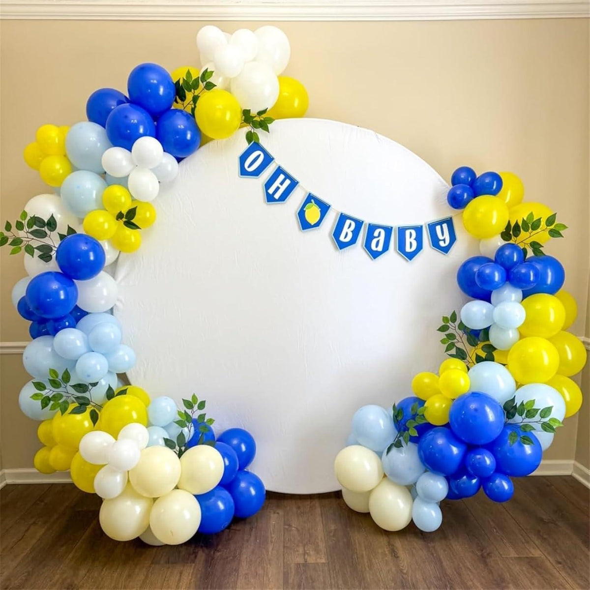 60x Pastell Metallic Blau Gelb Weiß Latex Ballons 12 Zoll Partydekoration